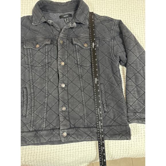 Forever 21 Women’s Quilted Jacket Washed Black Gray M - Picture 5 of 7